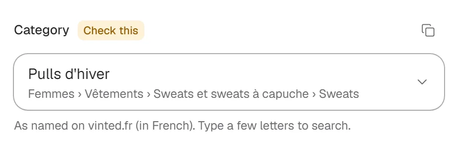 A field marked “Check this” in Okizy, so you look at it before publishing.