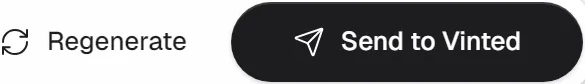 The Send to Vinted button of a listing in Okizy.